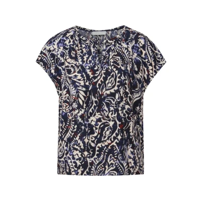Immagine di Street One Studio Gemusterte MIT Raffung Camicetta, Donna, Taglia: 50, Blau
