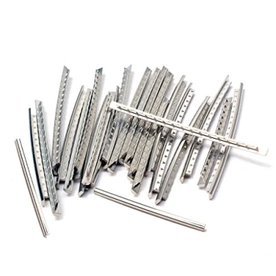 Immagine di Alnicov Fretwire per chitarra, 24 pezzi, in rame nichelato, 2,2 mm, chitarra elettrica, tastiera a tasti, colore: argento