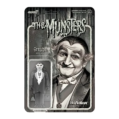 Immagine di SUPER7 The Munsters: Nonno (scala di grigi) Figura Reaction da collezione