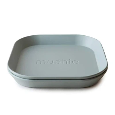 Immagine di mushie Piatti Bambini Set di 2 Senza BPA Stoviglie Sicure per Lavastoviglie e Microonde Prodotto in Danimarca Sage