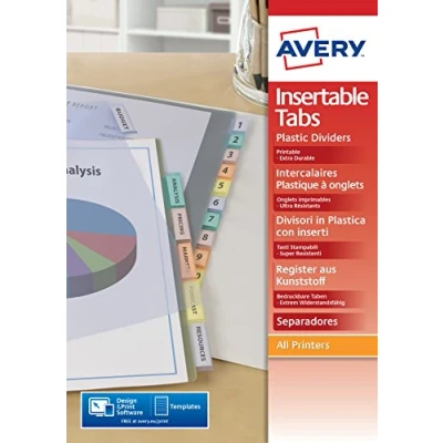 Immagine di Avery 796141 Separatori 12 posizione A4, Trasparente