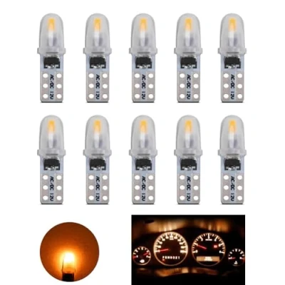 Immagine di YOUNLEN Lampadine LED T5, 2721 27 37 286 Lampadina PC74, per Sostituzione Luci Cruscotto Interni Auto, Chip 12V 0,6W 40LM 3014, Confezione da 10(Giallo)