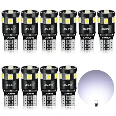 Immagine di AGLINT W5W T10 LED Lampadine CANBUS 194 168 9SMD 12V per Auto Interior Mappa Cupola Cortesia Luce Targa Luci Posizione Lampade 6500K Bianco
