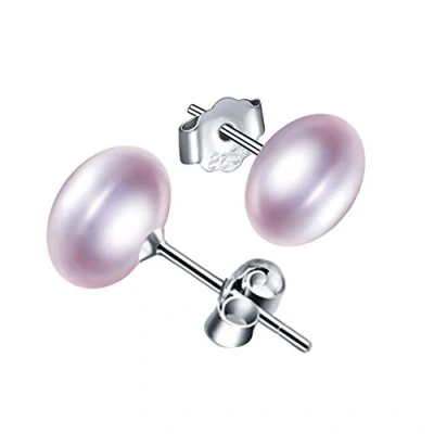Immagine di Yumilok Orecchini da donna in Argento sterling 925, con perle d&#039;acqua dolce, 8 mm, per ragazze, Zirconia cubica