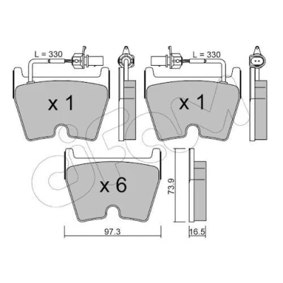 Immagine di CIFAM 822 1043 0 Kit pastiglie freno Con contatto segnalazione usura AUDI: A4 B8 Avant, B7 A5 Coupe, VOLKSWAGEN: Phaeton