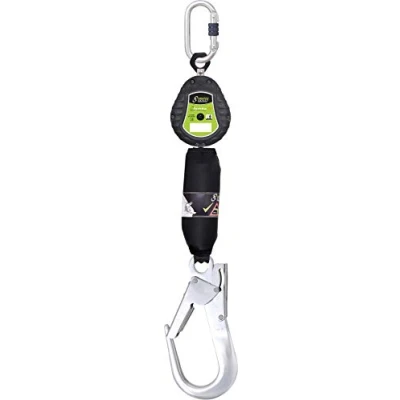 Immagine di Kratos Safety Olympe S Cinghia con gancio per ponteggio, ammortizzatore a nastro e sistema frenante integrato, fattore di caduta 2, lunghezza 2 m, EN360, PSA