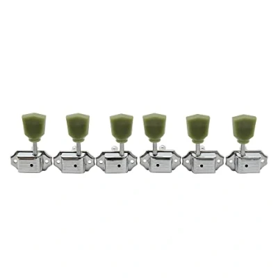 Immagine di Musiclily L3+R3 Vintage Set Meccaniche per Chitarra Elettrica Acustica Tipo Les Paul, Cromato con Keystone Button