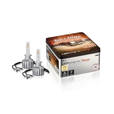 Immagine di OSRAM LEDriving HL VINTAGE, ≜H1, lampade a LED abbaglianti/anabbaglianti, solo fuoristrada, non ECE, 2700K, scatola metallica (2 lampade)
