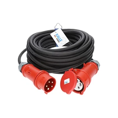 Immagine di KALLE DAS Cavo di prolunga CEE, in gomma, H07RN F 5G, 6,0 mm², 400 V, 32 A, con commutatore fase, 25 metri