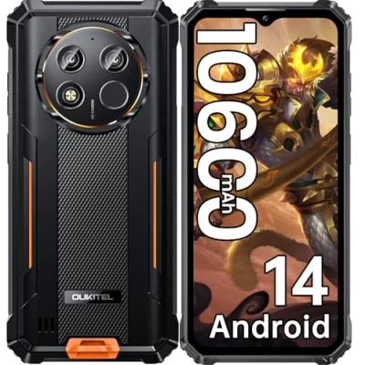 Immagine di OUKITEL WP28E Rugged Smartphone Android 14 2024 10600mAh Telefono Indistruttibile, 16GB+64B/1TB Rugged, 6.52&quot; HD Celluare Antiurto, 13MP Phone, 4G Dual SIM,GPS/OTG/NFC, Arancione