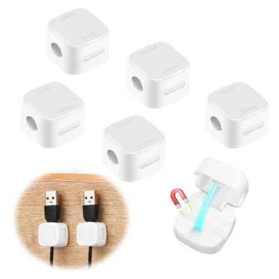 Immagine di IT: MXTIMWAN 6pcs Clip per Cavi,Organizer Organizzatore Cavi, Fermacavi Adesivi,Clip Magnetiche Gestione a Cavo Scrivania,Comodino, Cavi di Ricarica,HDMI,USB,Cavo Audio