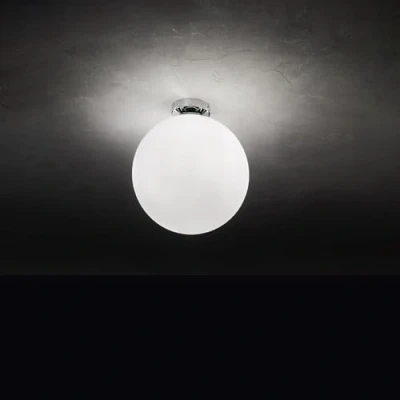 Immagine di PLAFONIERA A SOFFITTO MODERNA VETRO SFERA GLOBO D.30, CROMO, 1XE27 MAX 60W