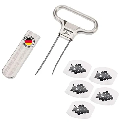 Immagine di Westmark Set da Vino, 6 Pezzi, 1 Apribottiglie con Cavatappi Ah So, Monopol Edition + 5 Versavino Safety, Acciaio/Zinco Pressofuso/PET, Opaco/Argento/Nero, 628533E7