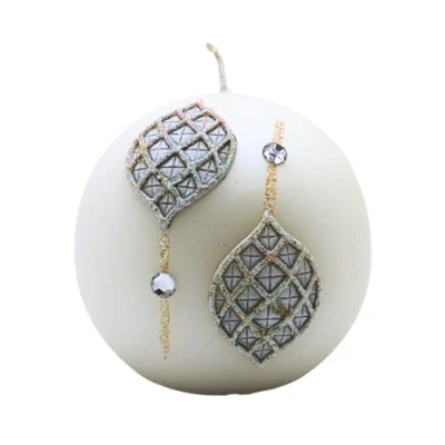 Immagine di Dekohelden24 candela a sfera di alta qualità con effetto gemma, orientale colore bianco, dimensioni (lunghezza x larghezza altezza): circa 8 cm.