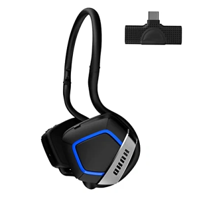 Immagine di HUHD cuffie da gioco senza fili Nintendo Switch, a bassa latenza e suono surround stereo 3D cavo Type C USB Caschi con microfono rimovibile per PS4 PS5 PC,Blu