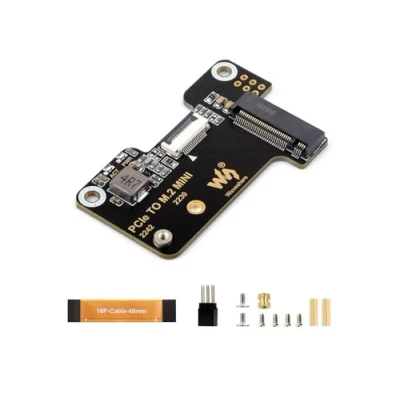 Immagine di Waveshare PCIe To M.2 Mini Adapter Board Compatible with Raspberry Pi 5,Supports NVMe Protocol 2230/2242 Size Solid State Drive,for 5 Hat