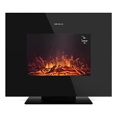 Immagine di Cecotec Camino elettrico Ready Warm 2700 Design fiamme nero. 2000 W, dimensioni 26&quot;, 2 livelli di potenza, supporto da pavimento, telecomando, timer, 25 m2 (05830)