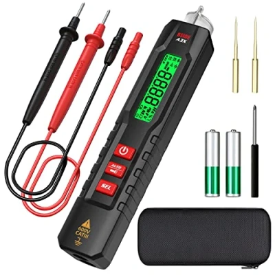 Immagine di BSIDE Multimetro digitale a penna 3 risultati Display Pocket Smart Voltmetro Capacità Diodo Ohm Hz Continuità V Alert Tester di tensione con pin sonda posteriore per manutenzione elettronica (A3X)