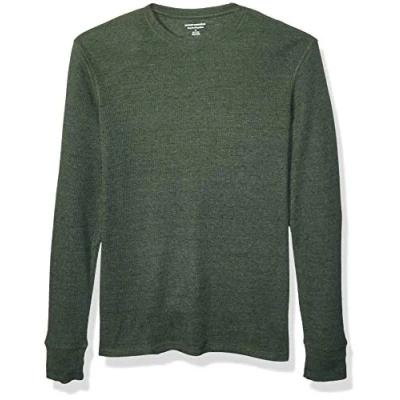 Immagine di Amazon Essentials Camicia a Nido D’Ape Maniche Lunghe Regular Fit Uomo, Verde Oliva Puntinato, S