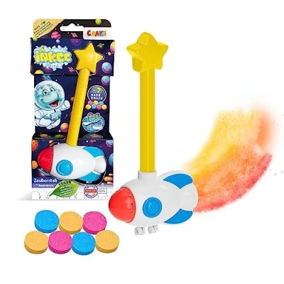 Immagine di INKEE Wand, bacchetta magica da bagno a forma di razzo, con 7 bathdrops bombe per bambini, multicolore