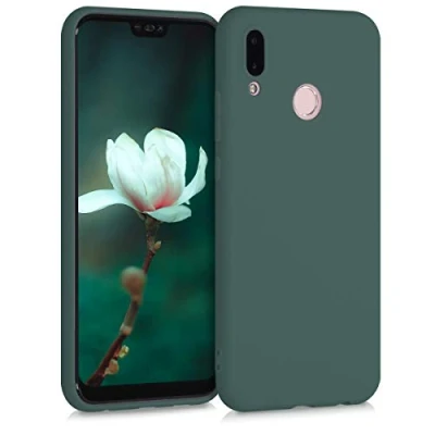 Immagine di kwmobile Custodia Compatibile con Huawei P20 Lite Cover Back Case per Smartphone in Silicone TPU Protezione Gommata verde blu