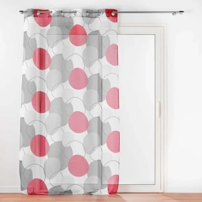 Immagine di douceur d&#039;intérieur, tenda trasparente con occhielli (140 x 240 cm) Merlin, tulle sabbiato stampato