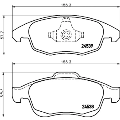 Immagine di HELLA 8DB 355 013 341 Kit pastiglie freno Non predisposto per contatto segnalazione usura CITROËN: C4 II Hatchback, I Grand Picasso, Picasso 1