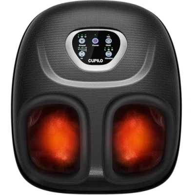 Immagine di CuPiLo massaggiatore per piedi con calore, macchina Shiatsu idoneo fascite plantare, vibrazione regolabile e compressione alleviare il dolore da neuropatia, regali