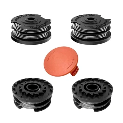 Immagine di Viilich 4 bobine di filo per decespugliatore Bosch ART 24, 27, 30 e 36 LI, bobina ricambio in nylon (F016800351), con 1 pezzo copertura (1600A00X61/1600A00DU0)