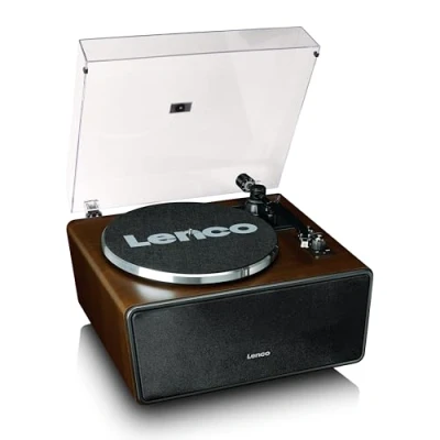 Immagine di Lenco LS 470WA Giradischi All in One con Altoparlanti Integrati (80W), Bluetooth, Trasmissione a Cinghia e Testina Audio Technica Finitura Noce