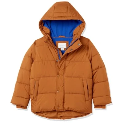 Immagine di Amazon Essentials Piumino Pesante con Cappuccio Bambini e Ragazzi, Marrone Chiaro, 3 Anni