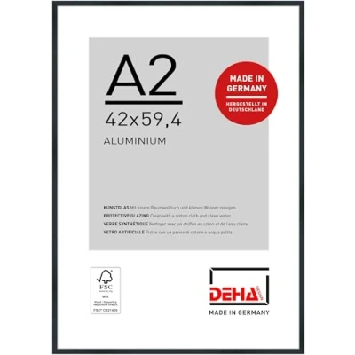 Immagine di DEHA Design cornice in alluminio Tribeca, 42x59,4 cm (A2), Struttura nero opaco