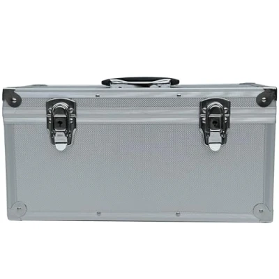 Immagine di valigetta in alluminio color argento, per attrezzi, 20 x 40 cm, coperchio rimovibile