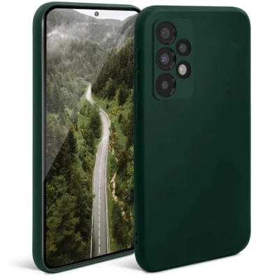 Immagine di Moozy Minimalist Series, Cover in Silicone per Samsung A33 5G, Verde Notte Custodia Cellulare Finitura Opaca, Sottile e Morbida TPU Case