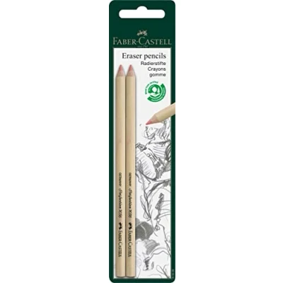 Immagine di Faber Castell Confezione di 2 gomme a forma matita, per cancellare con precisione, Black lead