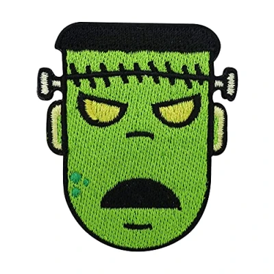 Immagine di Finally Home Toppa termoadesiva piccola con testa di zombie Toppe per Halloween