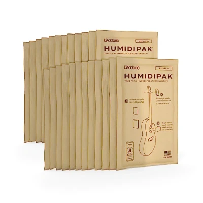 Immagine di D&#039;Addario Accessori Umidificatore per chitarra Umidificatori acustica Sistema di umidificazione bidirezionale pacchetti condizionamento 24 ricambio mantenere