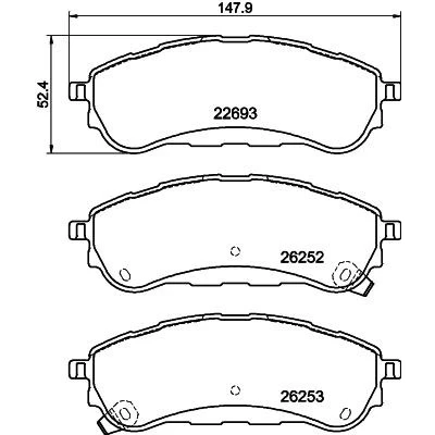 Immagine di HELLA 8DB 355 040 751 Kit pastiglie freno con segnalatore acustico usura bulloni pinza accessori FORD: Ranger Mk3