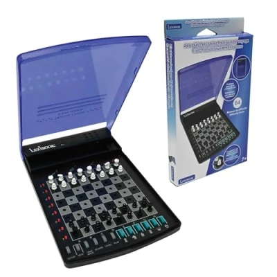 Immagine di Lexibook LCG500, Set di Scacchi elettronico da Viaggio, 32 Pezzi, 64 Livelli difficoltà, 1 a 2 Giocatori, strategia, Gioco Tavolo per Famiglie, LCG500