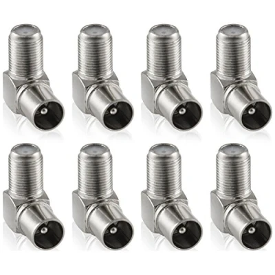Immagine di POPPSTAR 8x SAT Angle Adapter (Antenna 90 gradi angolato, Coax F femmina a connettore per antenna IEC)