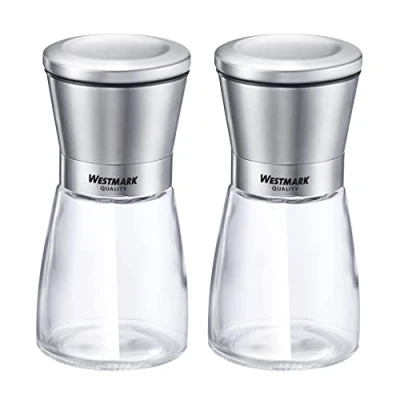 Immagine di Westmark 63352260 Macinaspezie con meccanismo in ceramica, vetro, acciaio INOX, colore: Trasparente/Argento/Nero