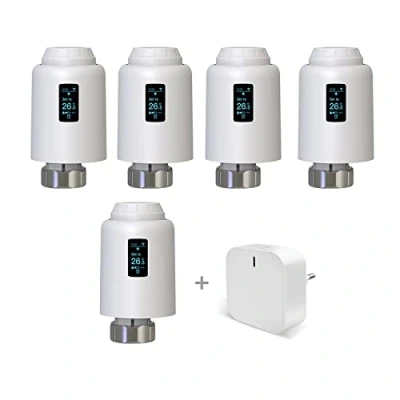 Immagine di Qiumi Zigbee smart Thermostatic Radiator Valve, Supporto controllo remoto tramite app life, vocale di Alexa e (DISPLAY OLED)