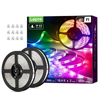 Immagine di Lepro Striscia LED RGB Smart Impermeabile 10M, Strisce da Esterno WIFI con Telecomando e Controller, Compatibile Alexa Google Home, Luci Colorate per Cucina, Bagno, Terrazza, Festa