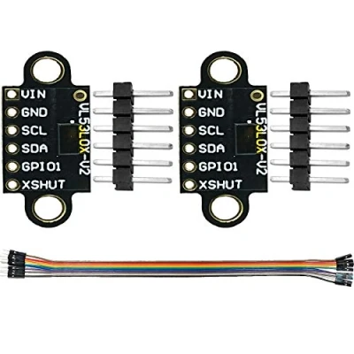 Immagine di Youmile 2Pcs VL53L0X Sensore di intervallo Tempo volo Laser misurazione della distanza Breakout del modulo 940nm GY VL53L0XV2 I2C IIC 3.3V / 5V