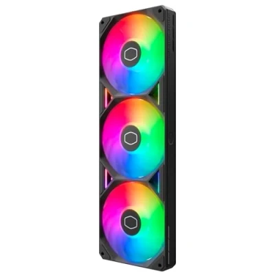 Immagine di Cooler Master SickleFlow Edge 360 ​​ARGB Monoframe Tripla Ventola 360mm (PWM), Flusso Aria Elevato (190 CFM) e Pressione Statica (3,54 mmH2O), ARGB Seconda Generazione, Installazione Semplice Nero