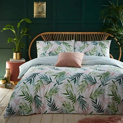 Immagine di furn. Bali Copertina Palm Piumino e Federa Set, Verde, re