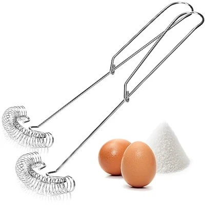 Immagine di COM FOUR® 2x frusta a spirale in acciaio inox 304 lavabile lavastoviglie inossidabile (2 pezzi spirale)