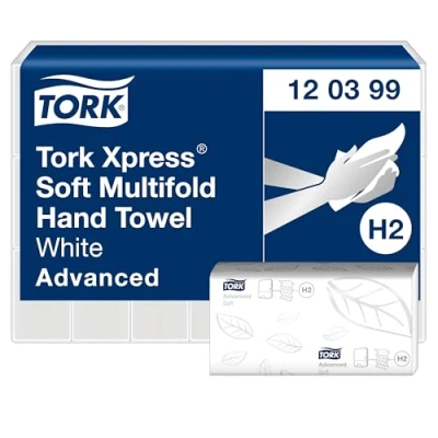 Immagine di Tork Xpress Asciugamani Multifold Grandi Bianco H2, Avanzato, 2 veli, Assorbente, 21 x 136 Fogli, 120399
