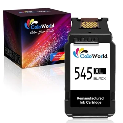 Immagine di ColoWorld Rigenerata 545 XL Nero Cartucce d&#039;inchiostro Canon 545XL PG per Pixma MG2550s TS3150 TS3350 TR4550 MG2500 MX495 iP2800 iP2850 MG2555s MG2900 MG2920 MG3050 MX490 TS205 Stampanti