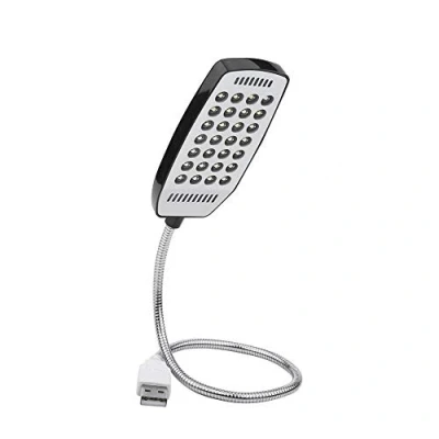 Immagine di Fdit USB LED Light Mini 28 lampada da lettura portatile flessibile a collo di cigno Computer con interruttore(nero)